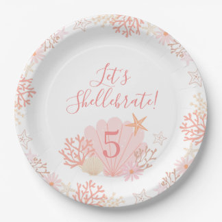 Shell Girl Birthday Party Plates Pappteller