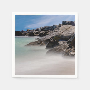 Shell Island Felsen und Wellen Papier Serviette