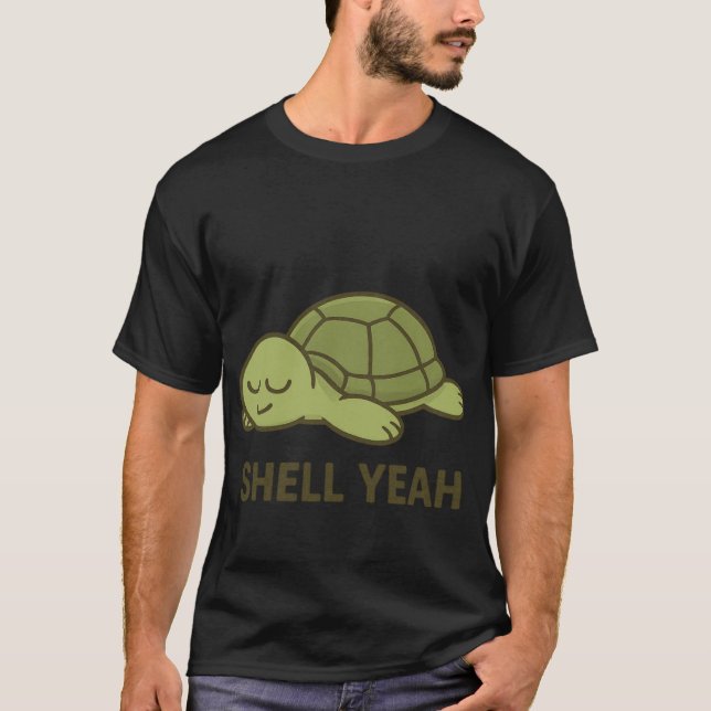Shell Ja Lustige Lazyurtle Retro T-Shirt (Vorderseite)