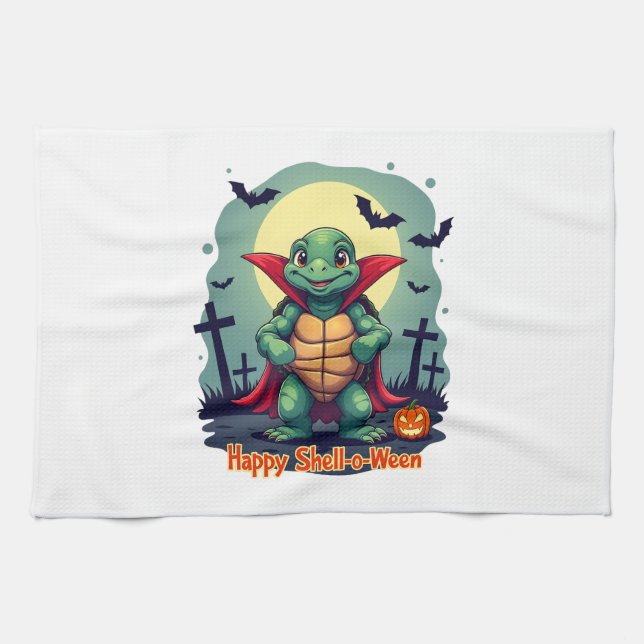 Shell-o-Ween Turtle Geschirrtuch (Horizontal)