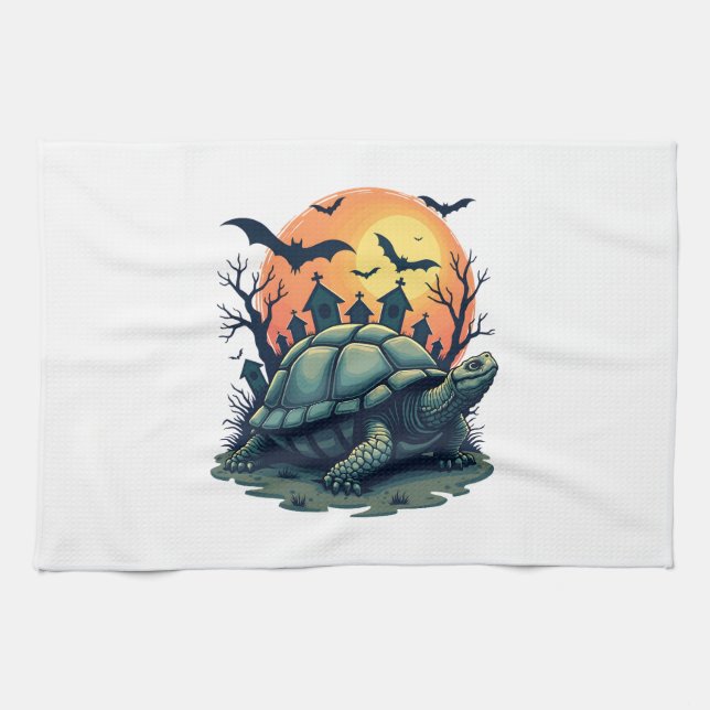 Shell of Screams Turtle Geschirrtuch (Horizontal)