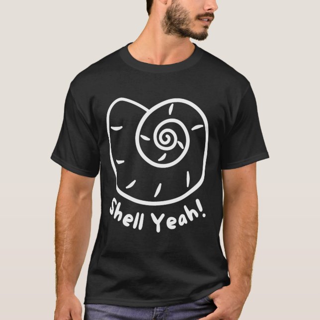 Shell Yeah Funny Beach Quote With Nautical Sea She T-Shirt (Vorderseite)