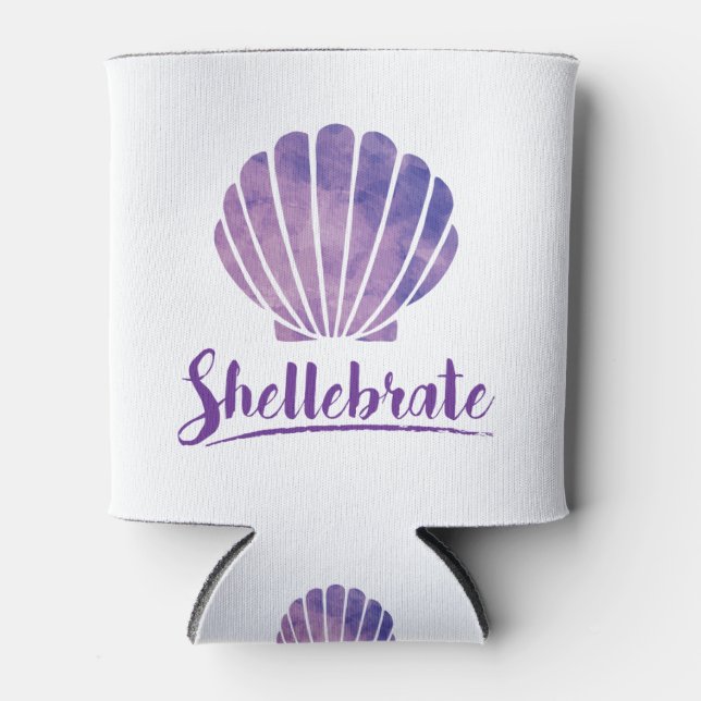 Shellebrate Seashell Pun Beach Party Dosenkühler (Vorderseite)