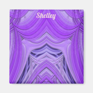 SHELLEY ~ 3D-Fraktal Design lila-blauer Bildschirm Magnet