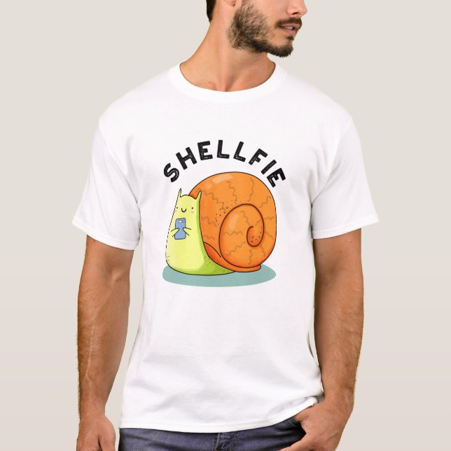 Shellfie Funny Snail Selfie Pun T-Shirt (Vorderseite)