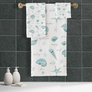 Shells Starfish Sun Fun Texte Turquoise ID918