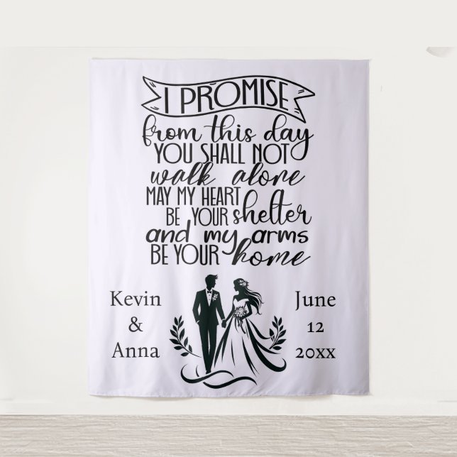 Shelter in Your Arms Wedding Backdrop Wandteppich (Vorderseite)