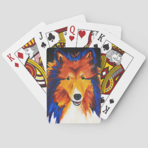 Sheltie abstrakte Malerei-Spielkarten Spielkarten