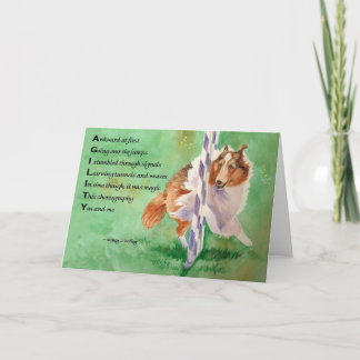 Sheltie Agility-Gedicht Karte