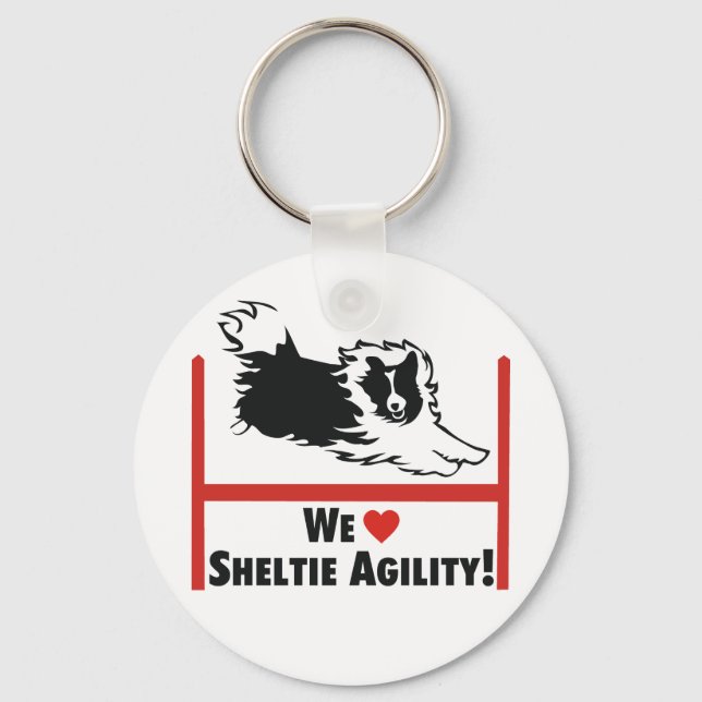Sheltie Agility Liebe Schlüsselanhänger (Vorderseite)