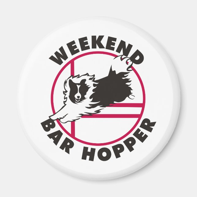 Sheltie Agility Weekend Bar Hopper Magnet (Vorne)