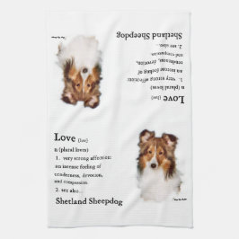 Sheltie Art Liebe ist Geschirrtuch