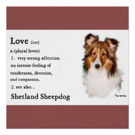 Sheltie Art Liebe ist Poster