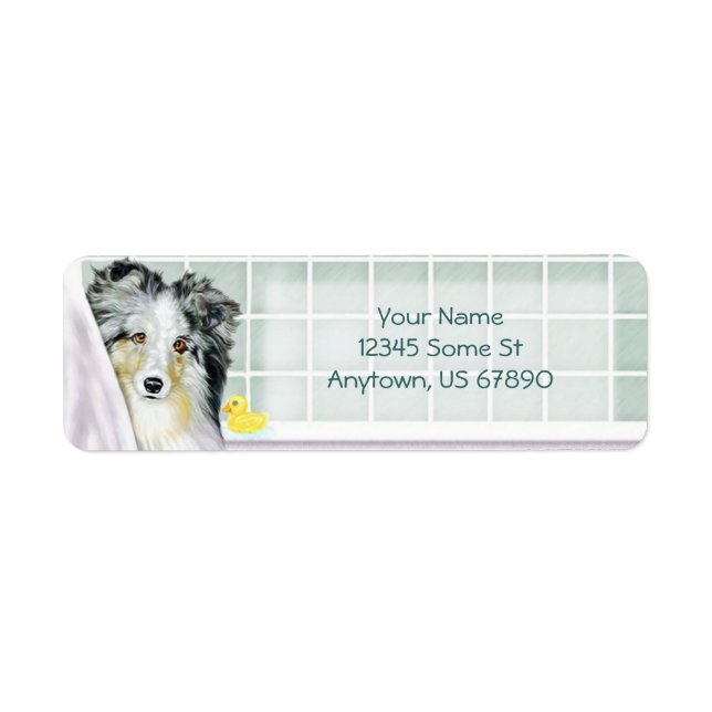 Sheltie Bath Blue Merle Labels (Vorne)