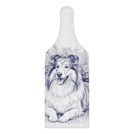 Sheltie & Blumen Schneidebrett