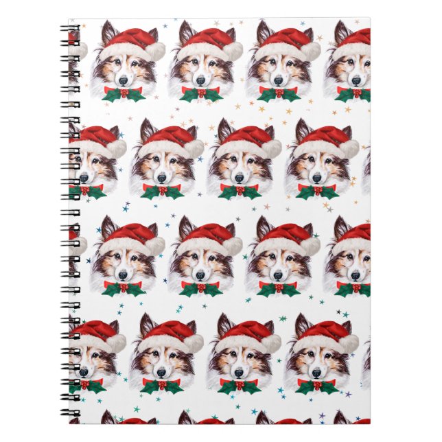 Sheltie Dog Breed Christmas Stars Notizblock (Vorderseite)