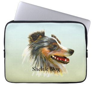 Sheltie Dog Pet Aquarellmalerei Laptopschutzhülle