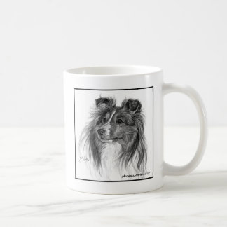 Sheltie Dog Zeichnend von Glenda S. Harlan Kaffeetasse