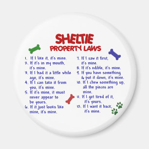 SHELTIE Eigentums-Gesetze 2 Magnet