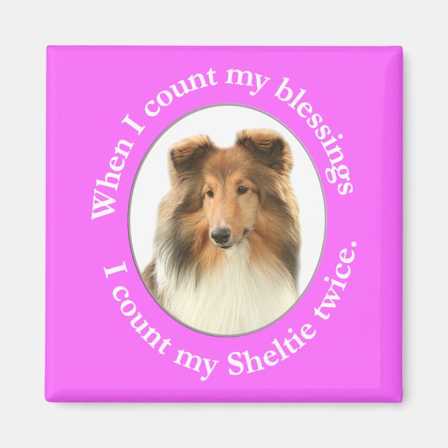 Sheltie Glücks-Magnet Magnet (Vorne)