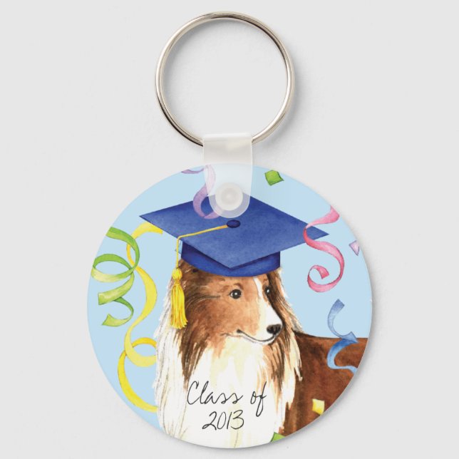 Sheltie Graduate Schlüsselanhänger (Vorderseite)