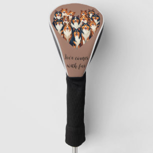 Sheltie Heart Illustration Niedlich Shetland Sheep Golf Headcover