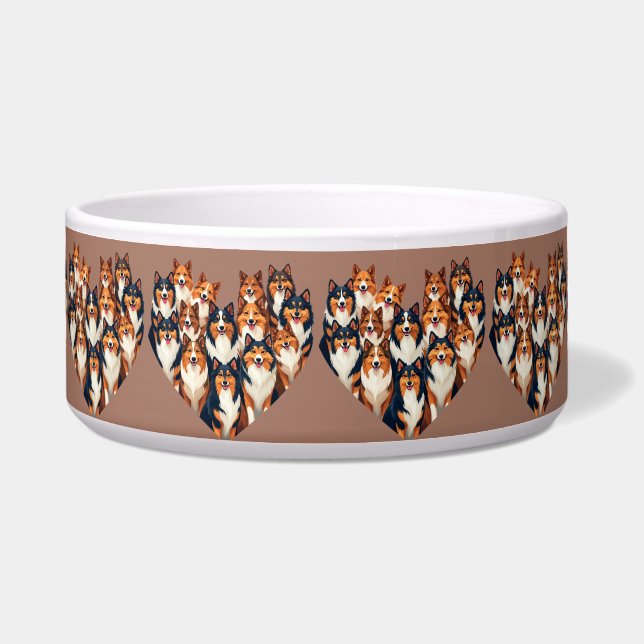Sheltie Heart Illustration Niedlich Shetland Sheep Napf (Vorderseite)