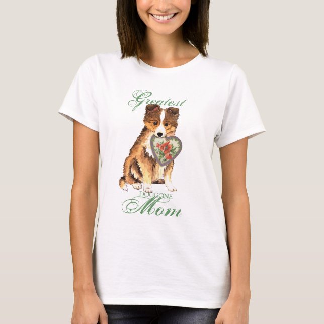 Sheltie Heart Mama T-Shirt (Vorderseite)
