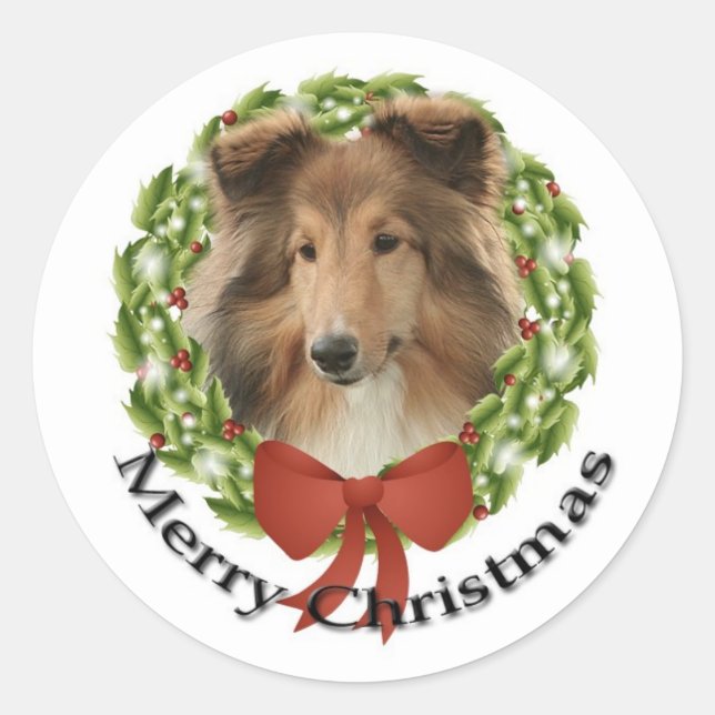 Sheltie Holiday #3 Aufkleber (Vorderseite)