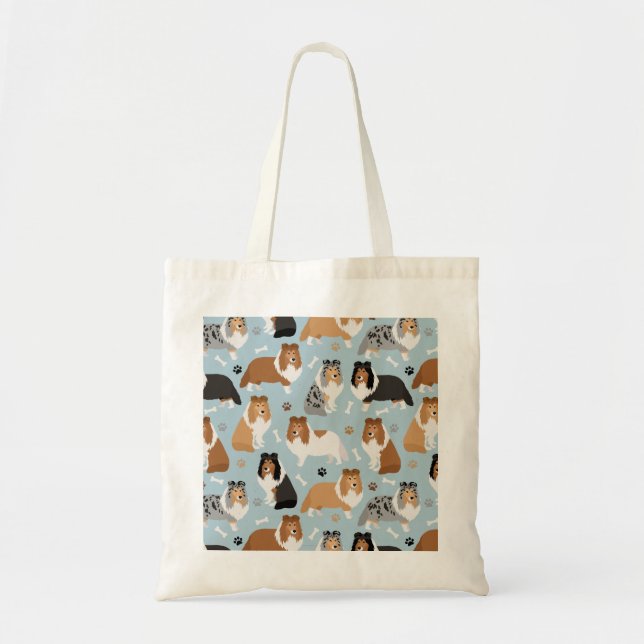 Sheltie Hunde Knochen und Paare Tragetasche (Vorne)