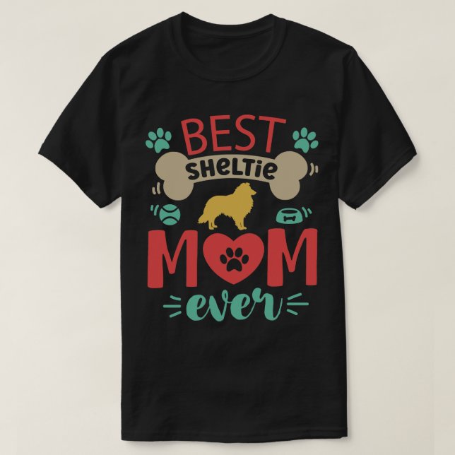 Sheltie-Hundemutter T-Shirt (Design vorne)