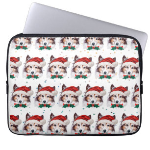 Sheltie-Hunderasse Weihnachtssterne Laptopschutzhülle