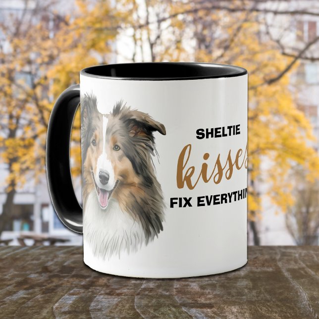 Sheltie Kisses Corriger tout Mug (Créateur téléchargé)