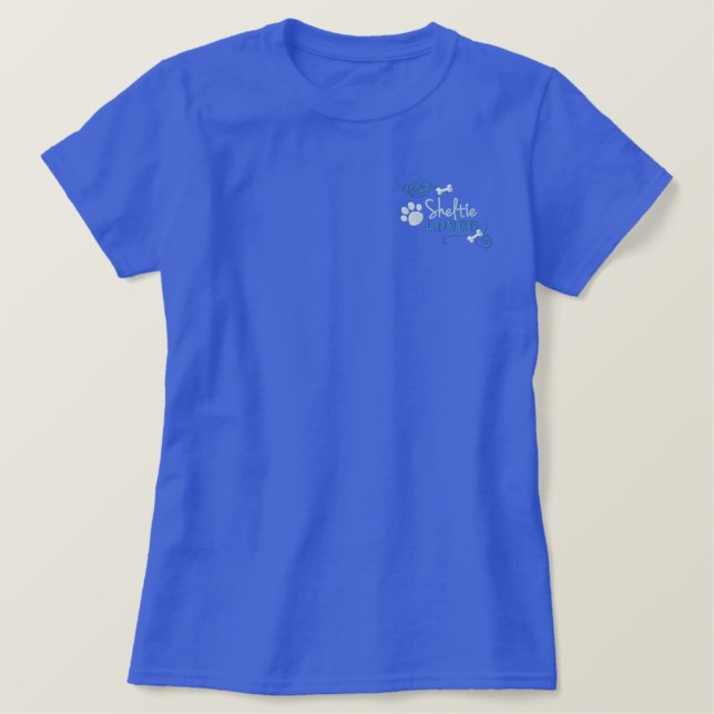 Sheltie Lover Besticktes T-Shirt (Design vorne)