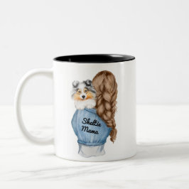 Sheltie Mama Brünett w Merle Shetland Sheepdog Zweifarbige Tasse