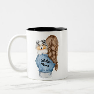 Sheltie Mama Brünett w Merle Shetland Sheepdog Zweifarbige Tasse
