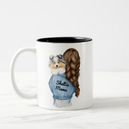 Sheltie Mama Brünett w Merle Shetland Sheepdog Zweifarbige Tasse