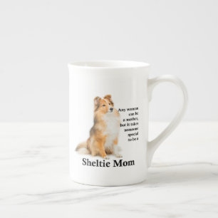 Sheltie Mama Knochen China Tasse