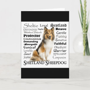 Sheltie-Merkmale T-Shirt  Karte
