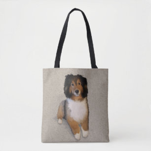 Sheltie Mix Hund Portrait Tasche