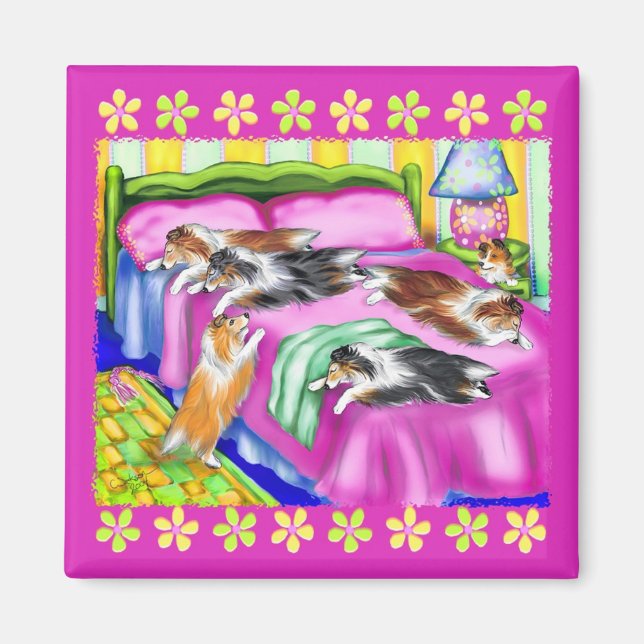 Sheltie Pink Comfort Magnet (Vorne)
