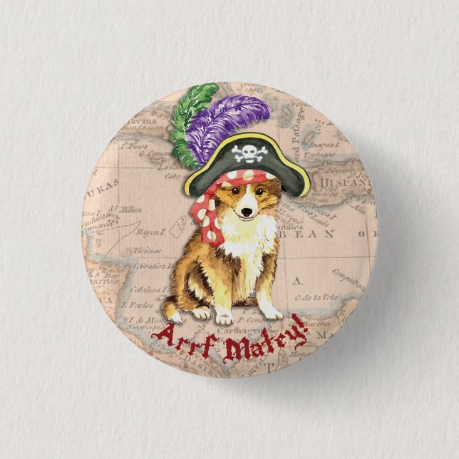 Sheltie Pirate Button (Vorderseite)