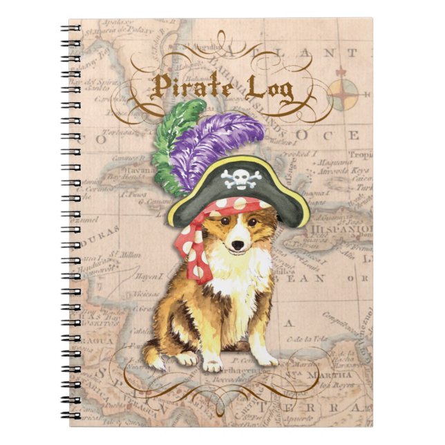 Sheltie Pirate Notizblock (Vorderseite)
