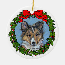 Sheltie Pup Art von Glenda S. Harlan Keramik Ornament