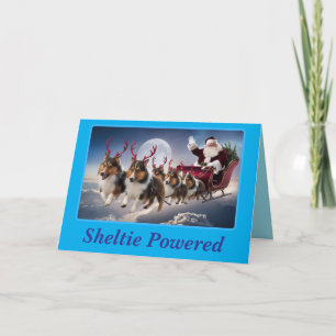 Sheltie Reindeer Feiertagskarte