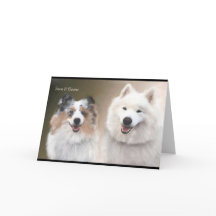 Sheltie & Samoyed Grußkarte; Unterstützung für NSR
