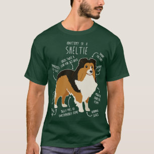 Sheltie Shetland Sheepdog Anatomie 6 T-Shirt