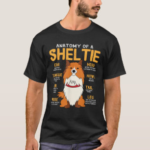 Sheltie Shetland Sheepdog Anatomie Funny Dog Mama T-Shirt