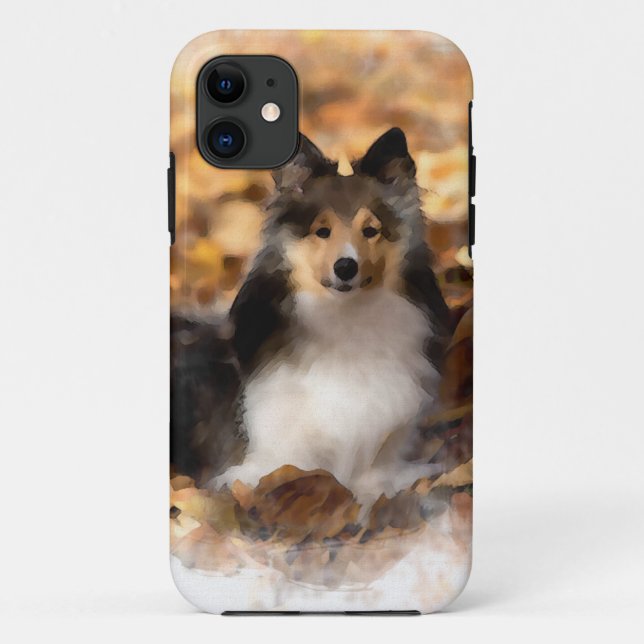 Sheltie Shetland Sheepdog Art Malerei Case-Mate iPhone Hülle (Rückseite)