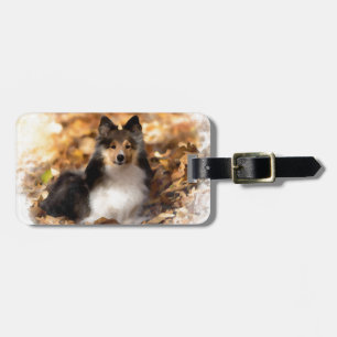 Sheltie Shetland Sheepdog Art Malerei Gepäckanhänger